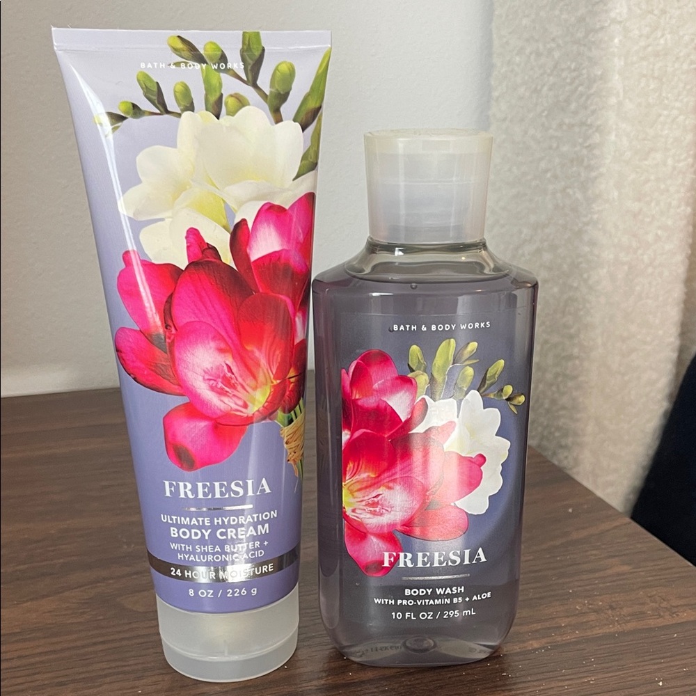 Bath & Body Works Freesia Body Cream and Wash NEW